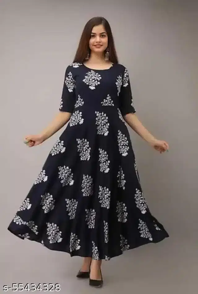 Gown for Women (Black, XXL)