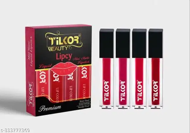 Til Kor Liquid Lipsticks, Multicolor, Pack of 4