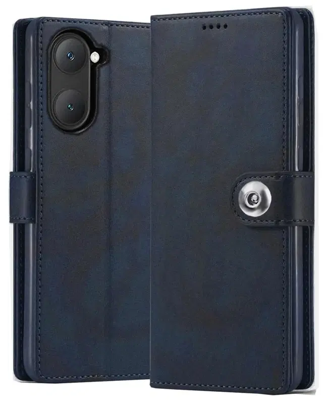 Artificial Leather Mobile Flip Cover for Vivo Y18e, Blue