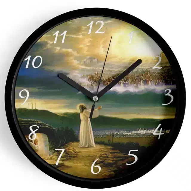 Plastic Jesus Printed Wall Clock, Multicolor, 10x10 Inches