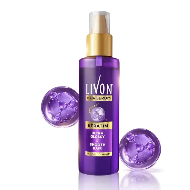 Livon Hair Serum With Keratin ,Ultra Glossy & Smooth Hair 48 ml