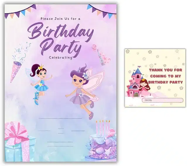 Birthday Party Greetings with Envelope, Multicolor