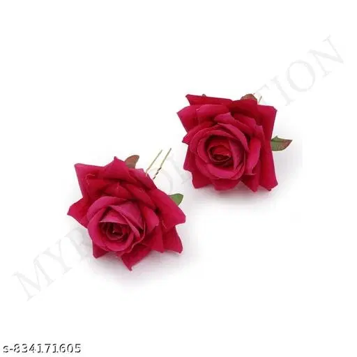Designer Hair Clips for Women (Pink, Pack of 2)