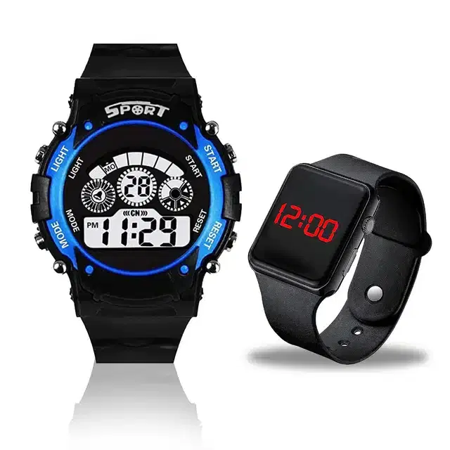 Digital Watch for Kids, Pack of 2 (Black)