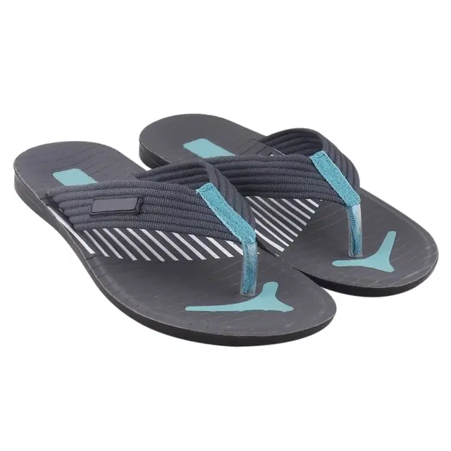 Slippers for Men, Black & Sky Blue (8)
