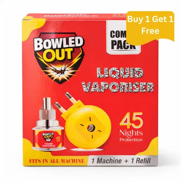 Bowled Out Machine + Liquid Vapourizer Refill Active 2X45 ml (Buy 1 Get 1 Free)