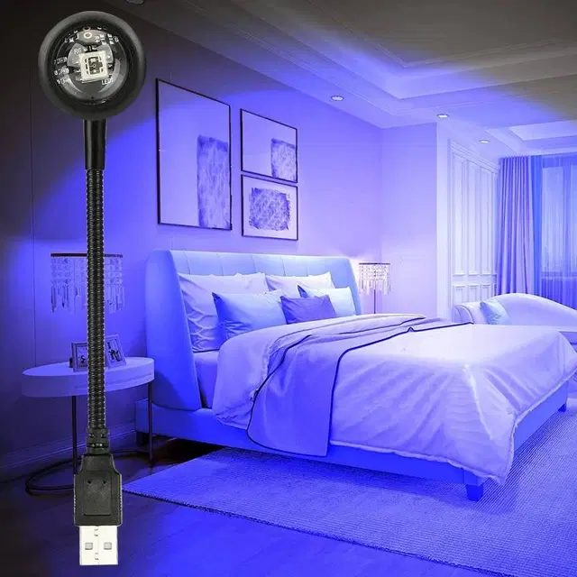 Immutable 360° Rotatable USB Sunset Projection LED Light | 7 Colors & 13 Functional Modes | Ideal for Cars, Home Décor, Parties, Bedroom & Outdoor Activities, Black