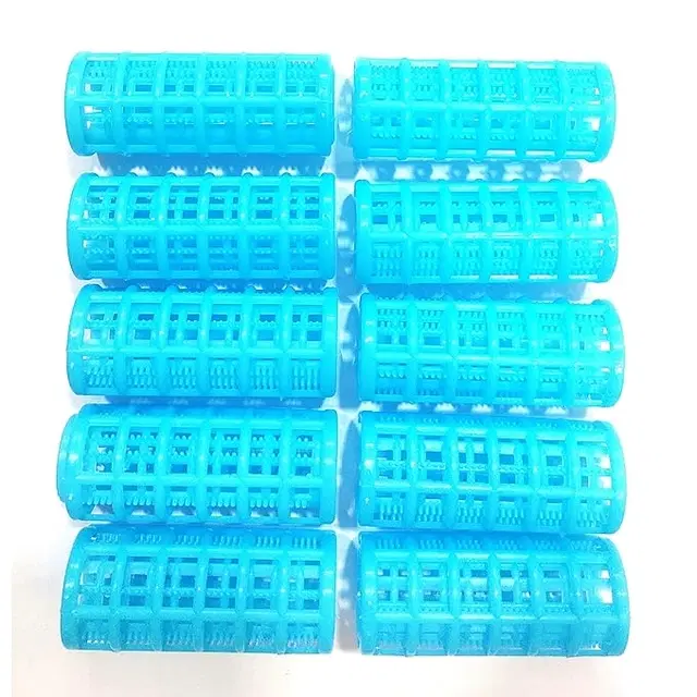 Plastic Hair Curler Rollers, Multicolor, Pack of 10