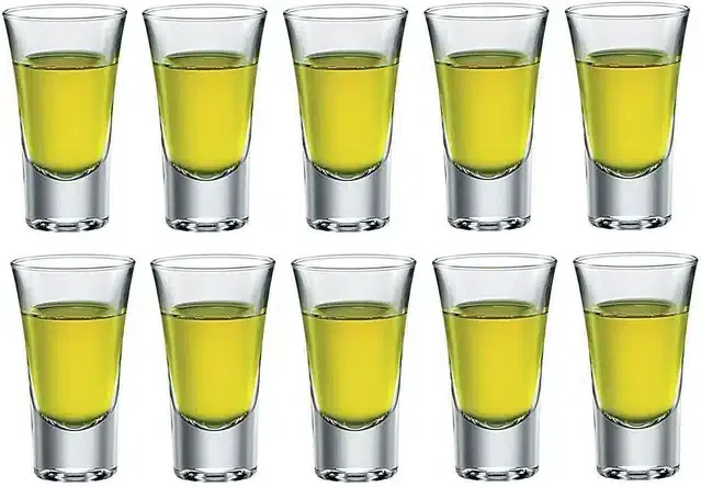 Liquor cum Cocktail Glasses, Transparent, 30 ml, Pack of 10