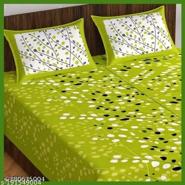 Cotton Queen Bedsheet with 2 Pillow Cover, Multicolor, 90X100 Inches