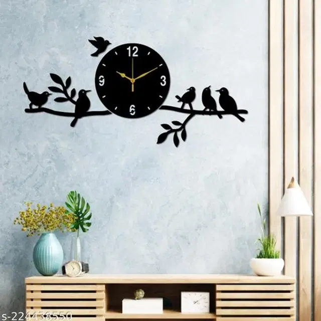 Wooden Wall Clock, Black