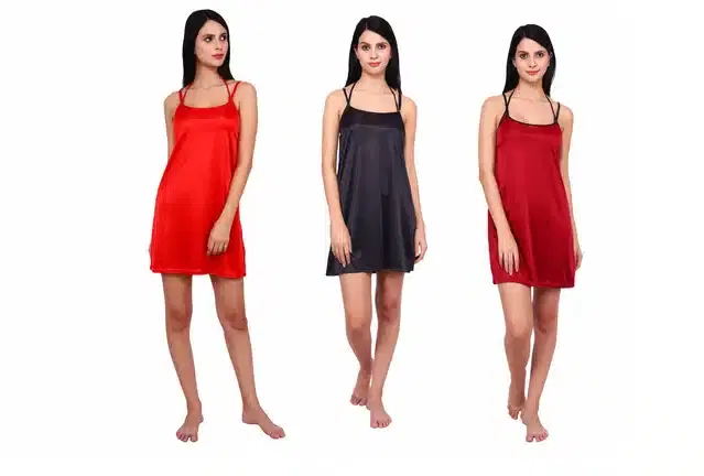 Babydolls for Women, Pack of 3 (Multicolor)