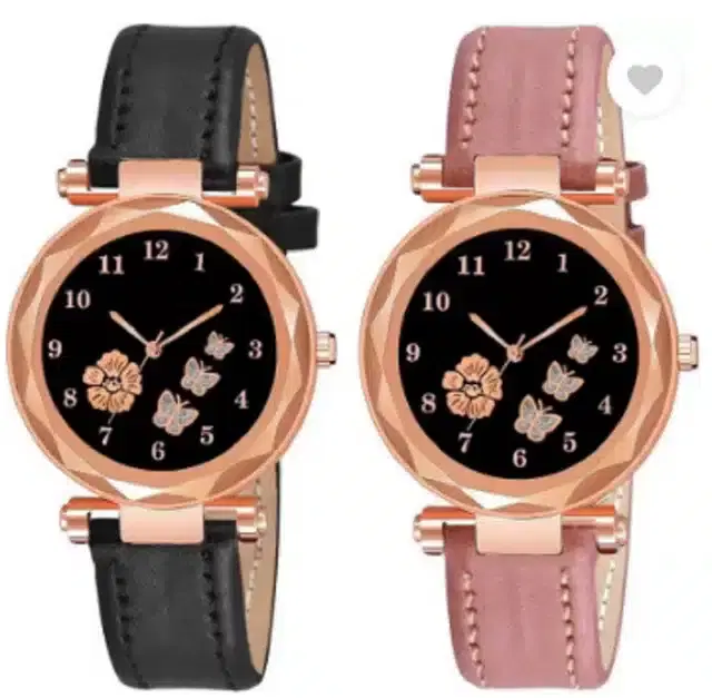 Analog Watch for Women, Pack of 2 (Multicolor)