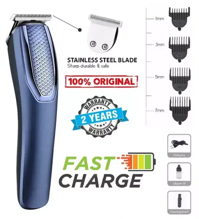 Professional Rechargeable Hair Trimmer for Men, Navy Blue