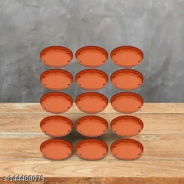 Plastic Bottom Tray, Brown, 6 inch, Pack of 13