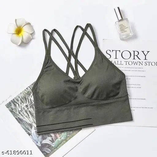 Viscose Spandex Bra for Women, Green (30B)