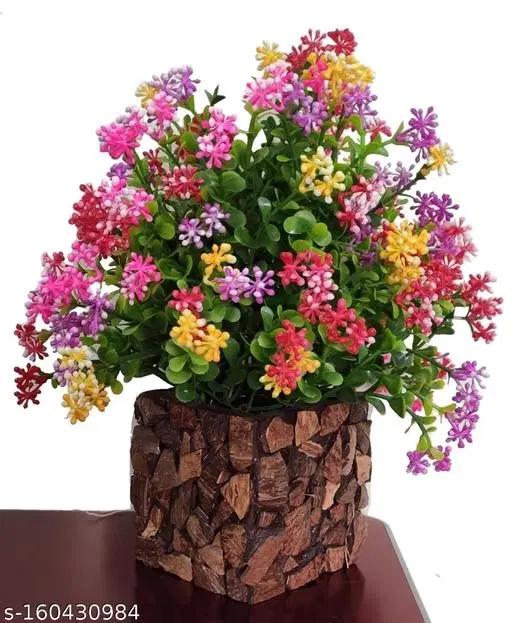 Plastic Artificial Flower With Pot,Multicolour