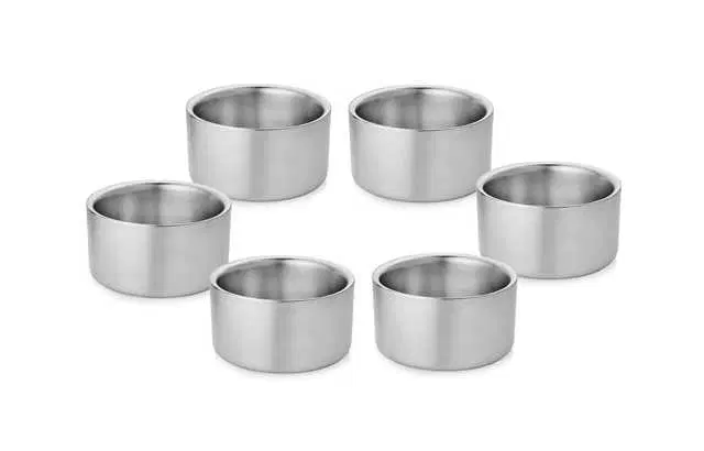 Urban Spoon Stainless Steel Double Walled Mini Bowl, Pack Of 6, 200 ml, VIH-4