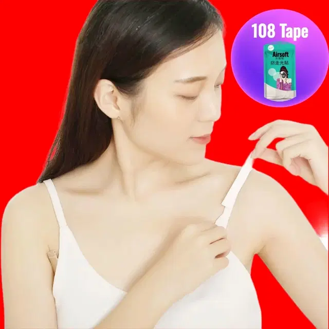 Acrylic Film Clothing 108 Double Sided Tape Strips, Transparent, Set of 1