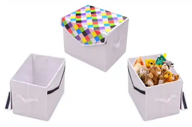 PVC Printed Toys Storage Box, Multicolor