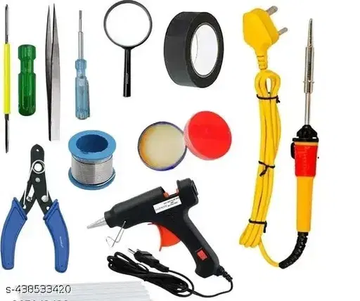 Atrocitus GLUE GUN KIT WITH SOLDERING IRON OR OTHER ESSENTIAL TOOLS, Wire,Flux, Lense etc.