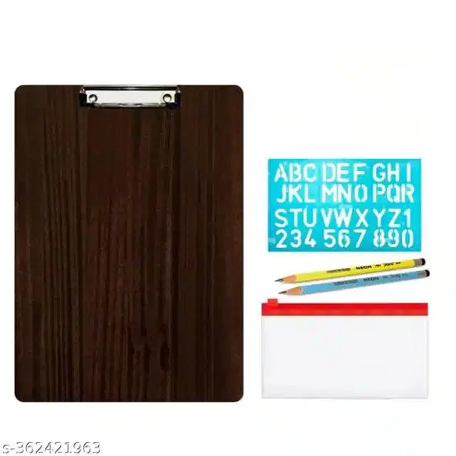 Cobmo of Exam Pad, Pencil Kit, 2 Pcs Pencil & Stencil, Multicolor, Set of 4