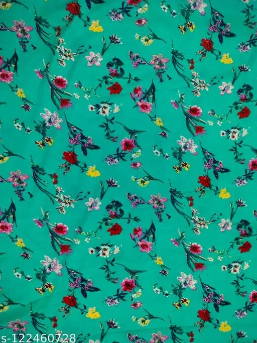 Crepe Kurti Fabric for Women (Green, Un Stitched)