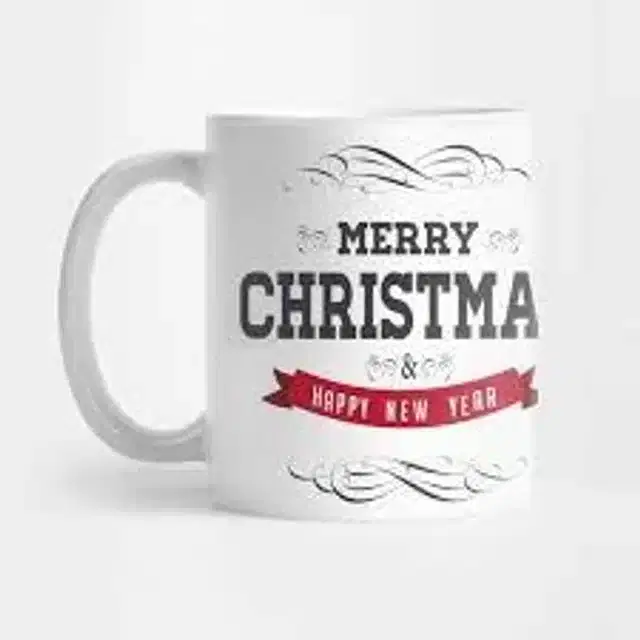 Ceremic Printed Coffee Mug, White, 350 ml