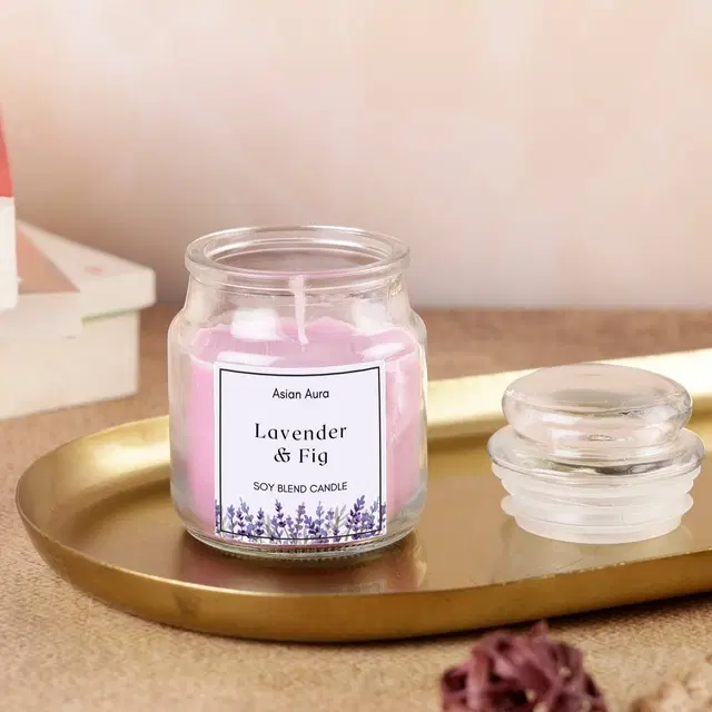 ASIAN AURA Lavender & Fig Jar Candle (100 ml, Pack of 1)