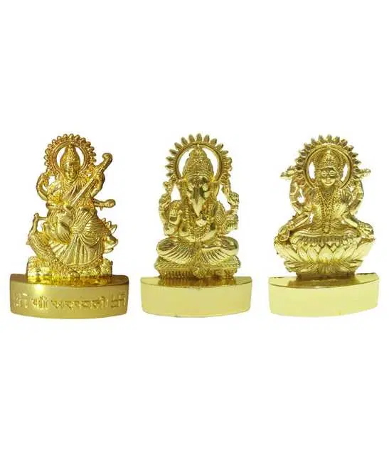 BHARDWAJ RETAILS Heaven Decor Brass Ganesha Idol, Assorted, Pack of 1, BR99