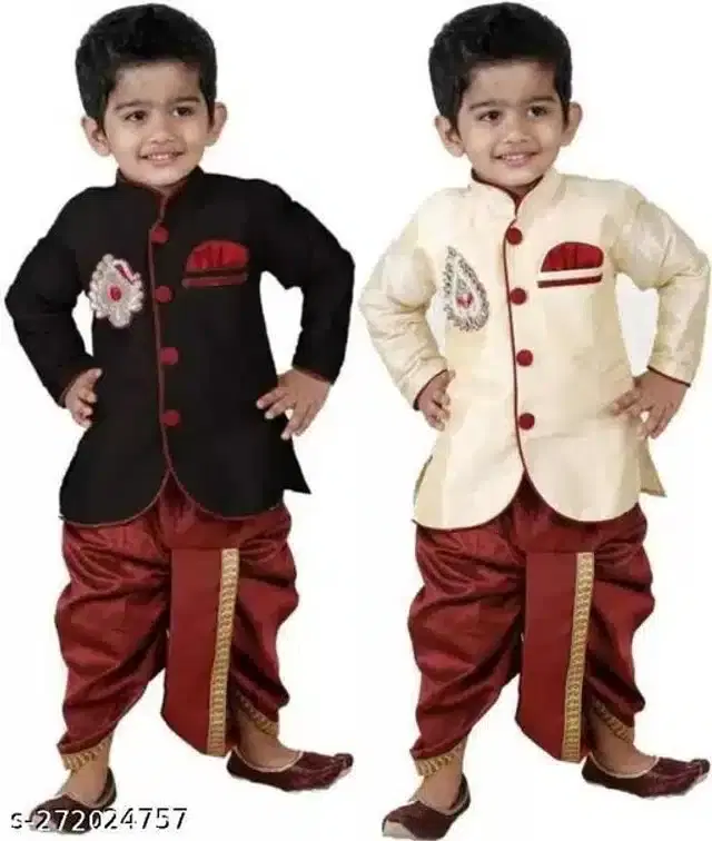 Sherwani Set for Boys, Pack of 2 (Multicolor, 4-5 Years)