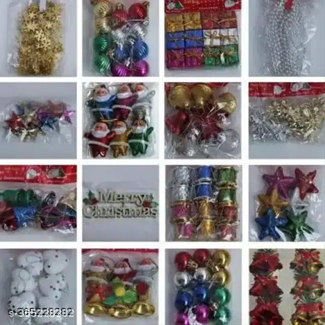 Christmas Hanging Ornaments, Multicolor, Set or 40
