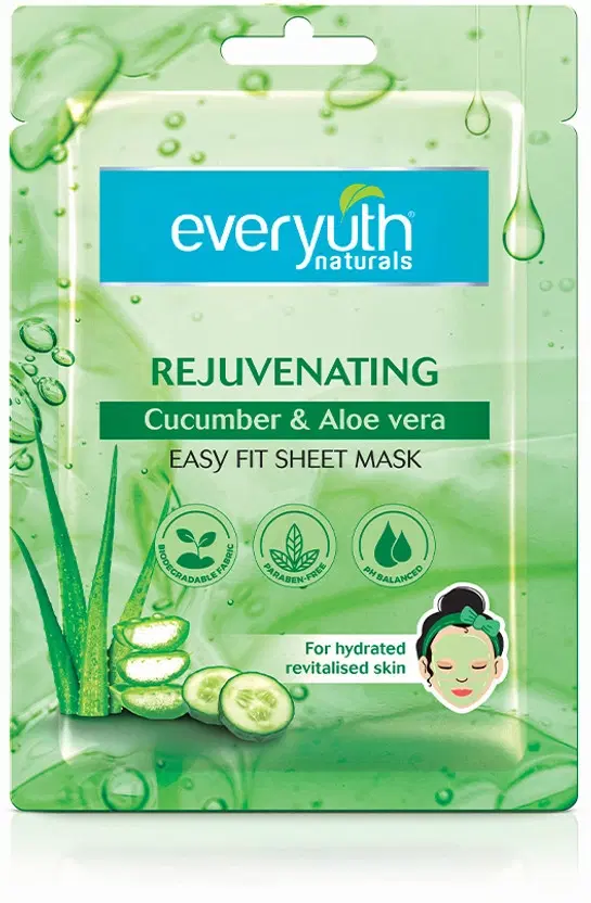 Everyuth Naturals Rejuvenating Cucumber & Aloe Vera Easy Fit Sheet Mask 25 ml