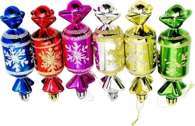 Electroplating Christmas Candy, Multicolor, Pack of 6