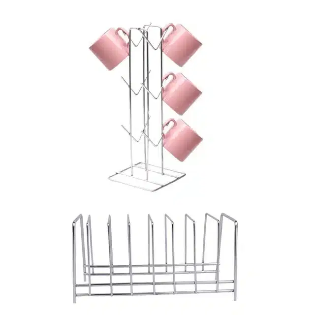 Oc9 Stainless Steel Plate Stand & Cup Stand For Kitchen, Oc-236