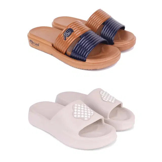 Combo of Sliders for Women, Set of 2 (Multicolor, 5)