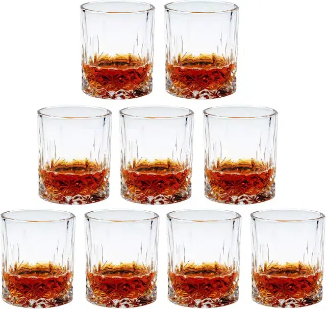 Liquor cum Cocktail Glasses, Transparent, 200 ml, Pack of 9