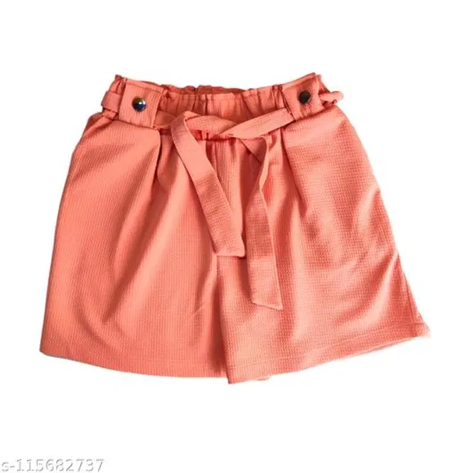Jacquard Shorts for Women (Peach, 26)