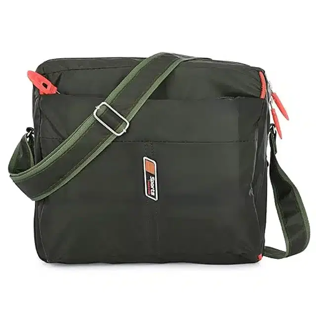 Polyester Sling Bag for Men & Women, Green, L