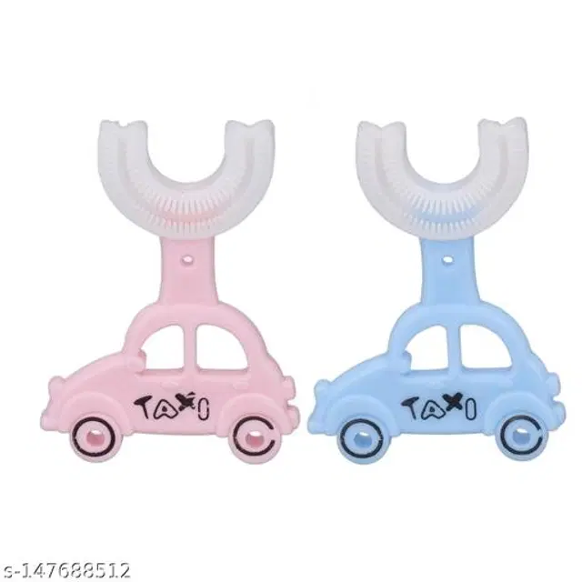 Silicone Teether for Baby, Pink & Sky Blue, Pack of 2