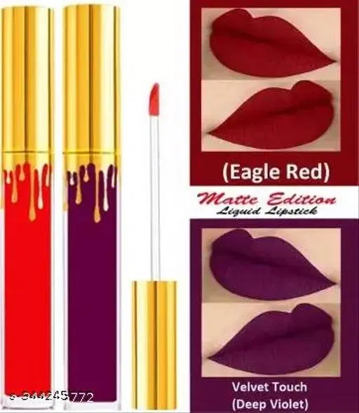 Liquid Lipstick for Women, Multicolor, Pack of 2
