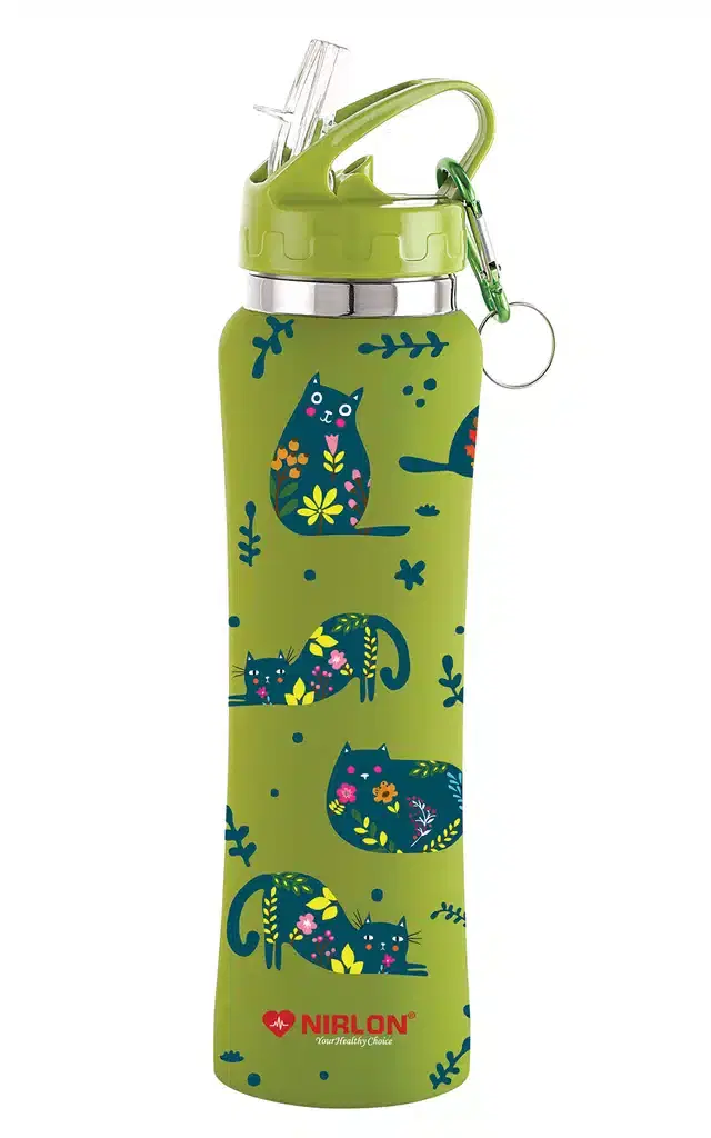 Stainless Steel Sipper Water Bottle, Green, 750 ml