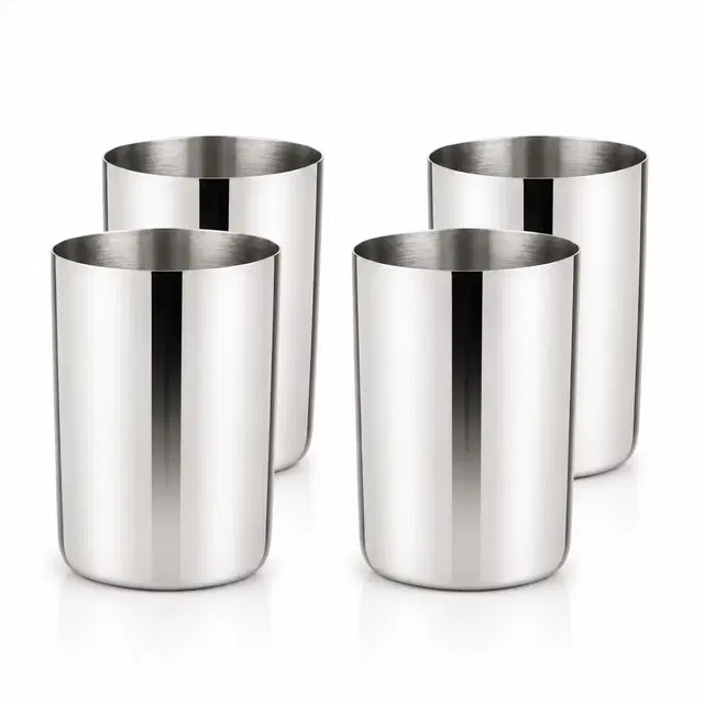 SimpleHome Steel Amrapali Glass 300 ml Combo Set of 4