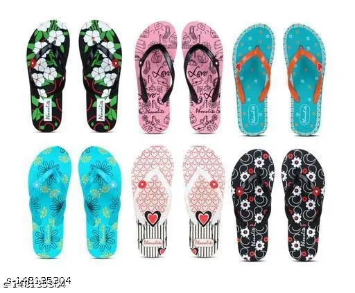 Slippers for Women, Multicolour, Pack of 6 (5)