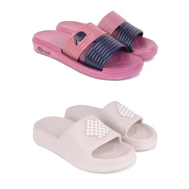 Combo of Sliders for Women, Set of 2 (Multicolor, 7)