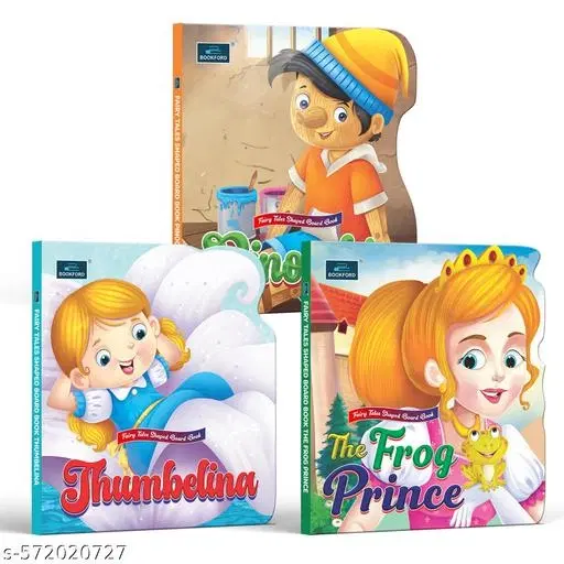 Fairy Tale Shaped Board Book | Pinocchio, The Frog Prince, and Thumbelina | for kids | classic story books | (Set of 3)