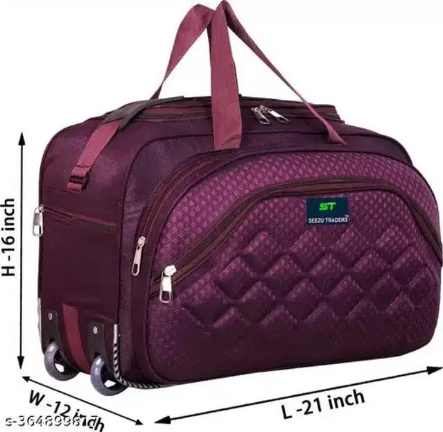 Polyester Duffel Bag, Wine, 60 L