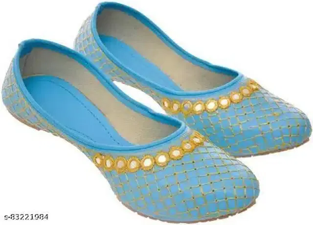 Juttis for Women (Sky Blue, 4)