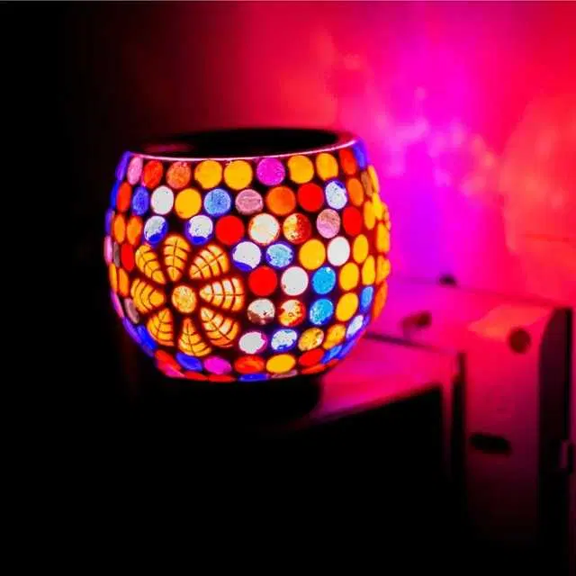 Fragrance Lamps Kapur Dani Electrical Camphor Diffuser.Ceramic, Multicolor, S-21