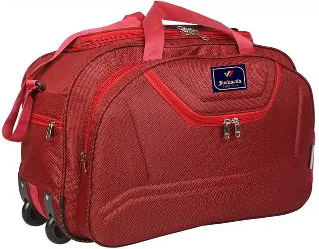 Polyester Traveling Luggage Bag with Wheels, Maroon,61.9 L